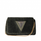Preview: Crossbody Bag aus Lammfell in grün -EPONA- MINI